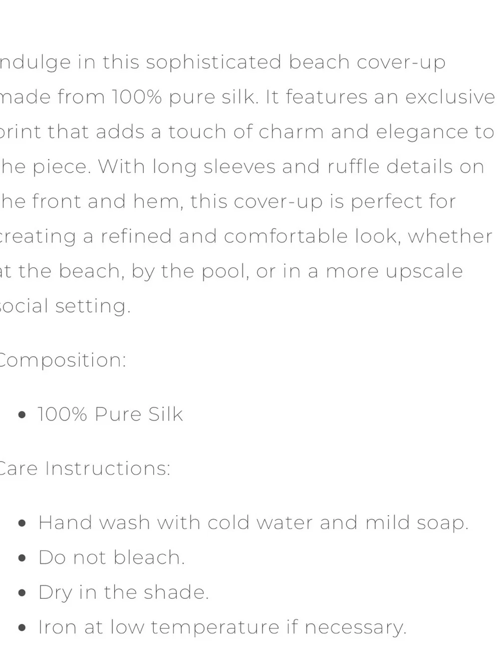 Off-White Silk Dress Printed Luxury Swim Coverup